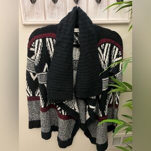 Abercrombie & Fitch, Navy Blue, Red and White Sweater Jacket, Size Small